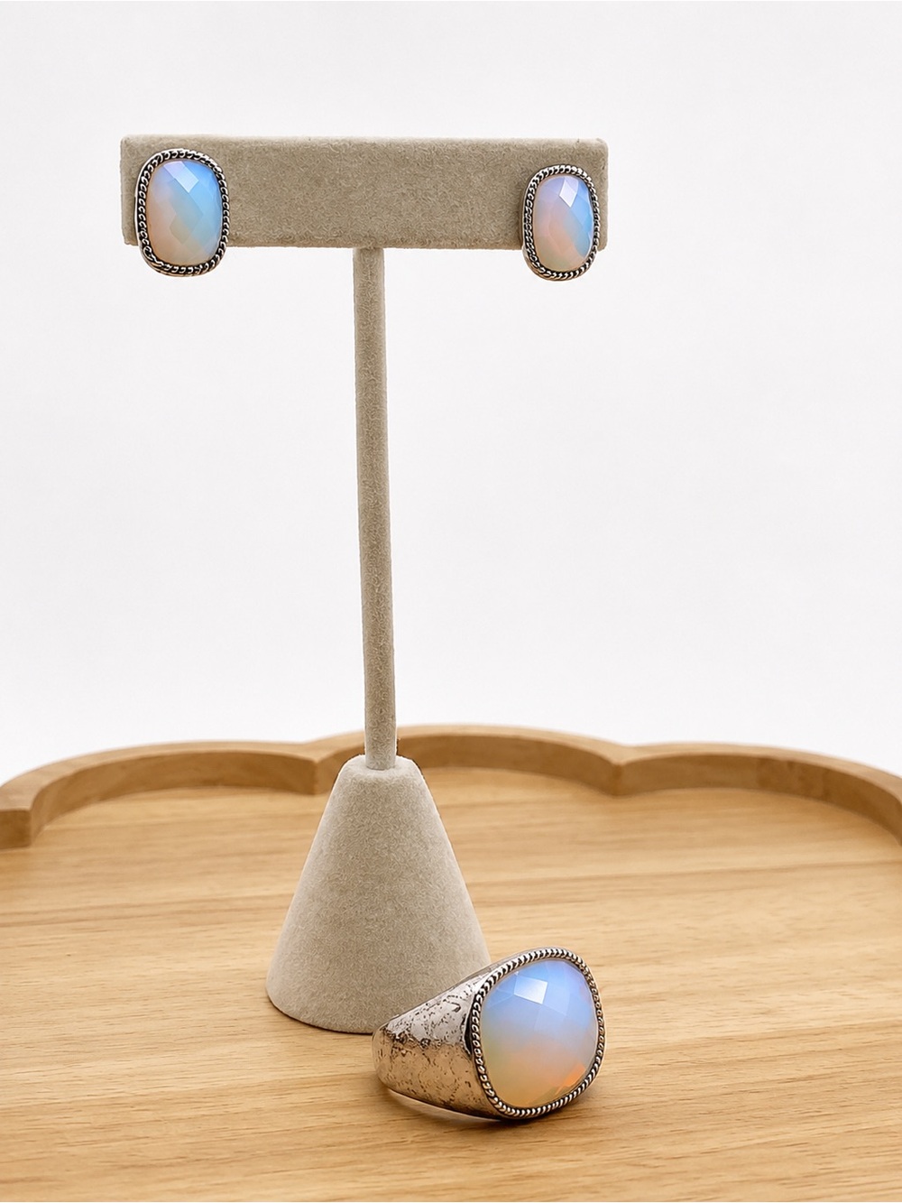 925 Sterling Silver Esprit Opalescent Stone Earrings